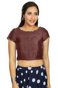 Thumbnail for Aastha Fashion Women's Brown Art Silk Designer Party Wear Readymade Blouse - Distacart
