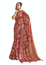 Thumbnail for Joban Fashion Pinkdull Moss Brasso With Kasab Zari Border Saree & Tassels With Brasso Blouse