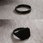 Thumbnail for NVR Men's Set of 2 Black Rhodium-Plated Finger Ring - Distacart