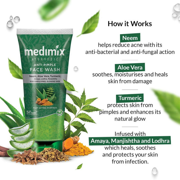 Medimix Ayurvedic Anti Pimple Face Wash - Limited Time Offer - Distacart