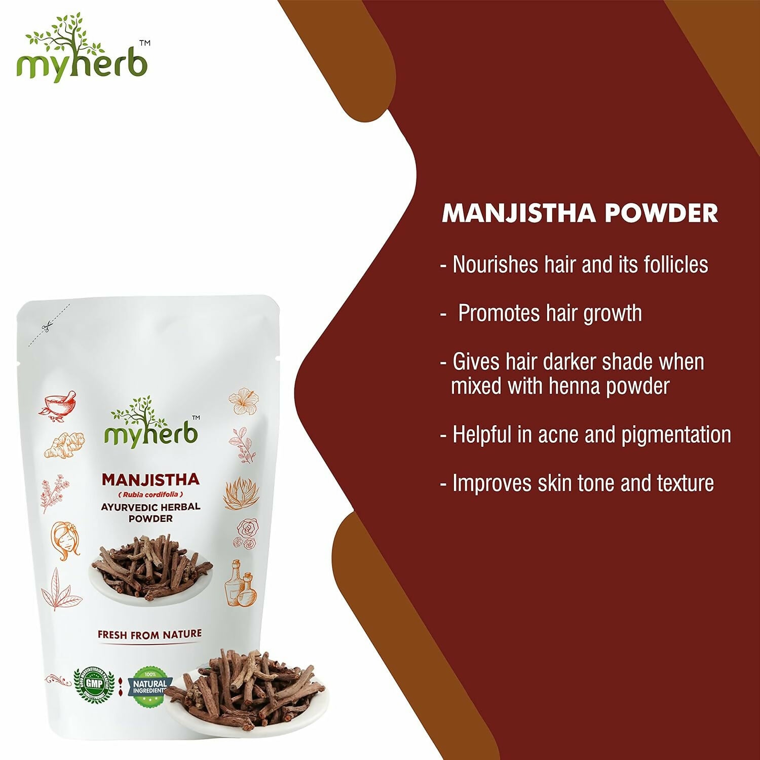 Myherb Pure Natural Organic Manjistha Powder - Distacart