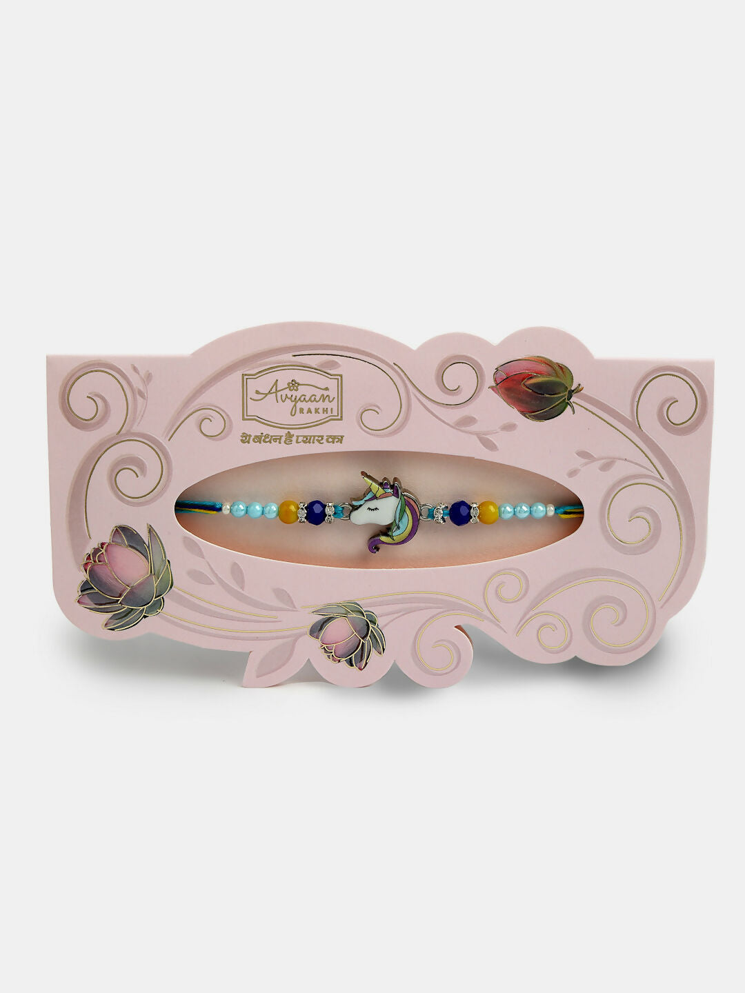 NVR Kids Set of 4 Multicolor Evil Eye & Artificial stone and beads Rakhi With Roli Chawal - Distacart