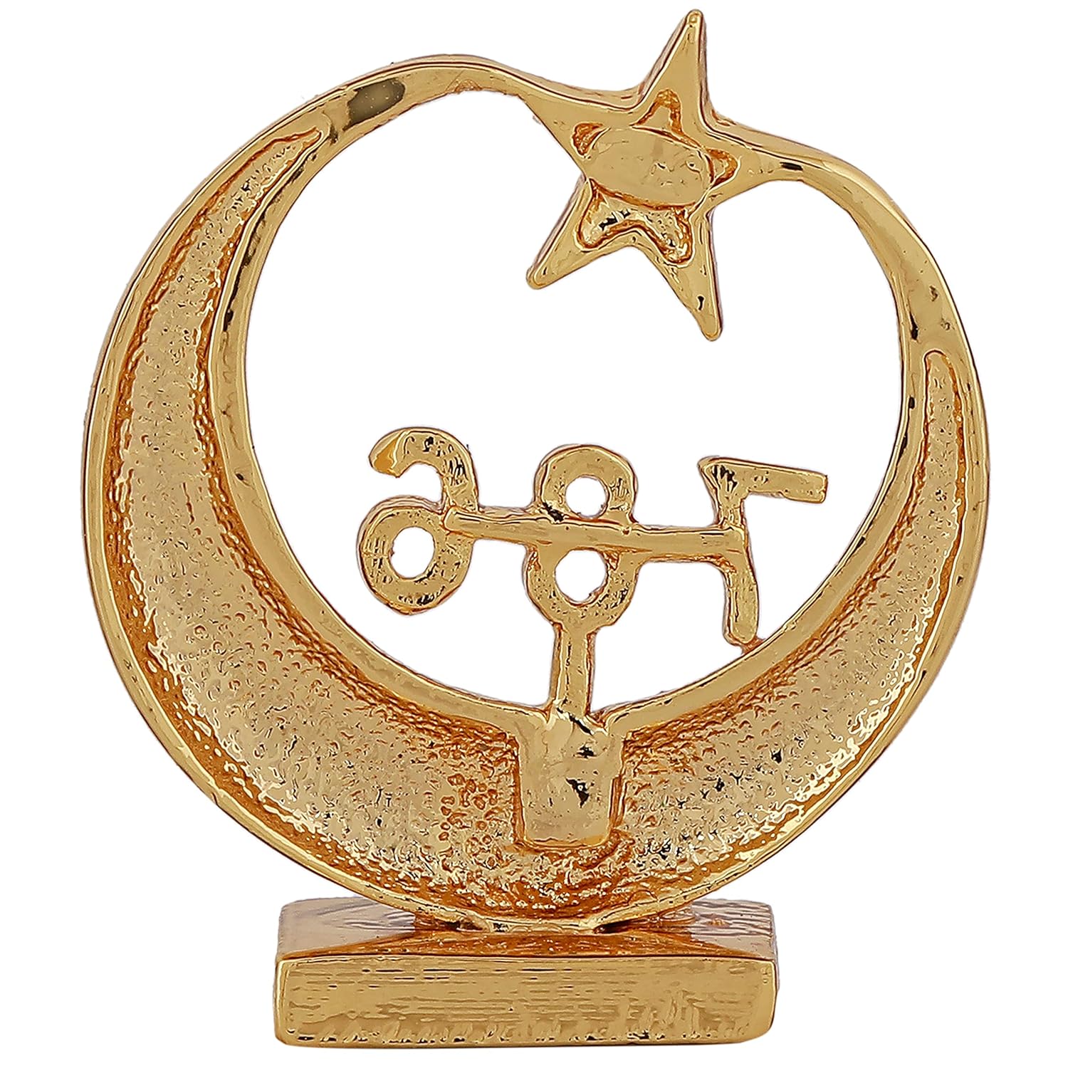 Estele Gold-Polished Spiritual 786 Chand Taara Idol for Home Decorative/ Car Dashboard - Distacart
