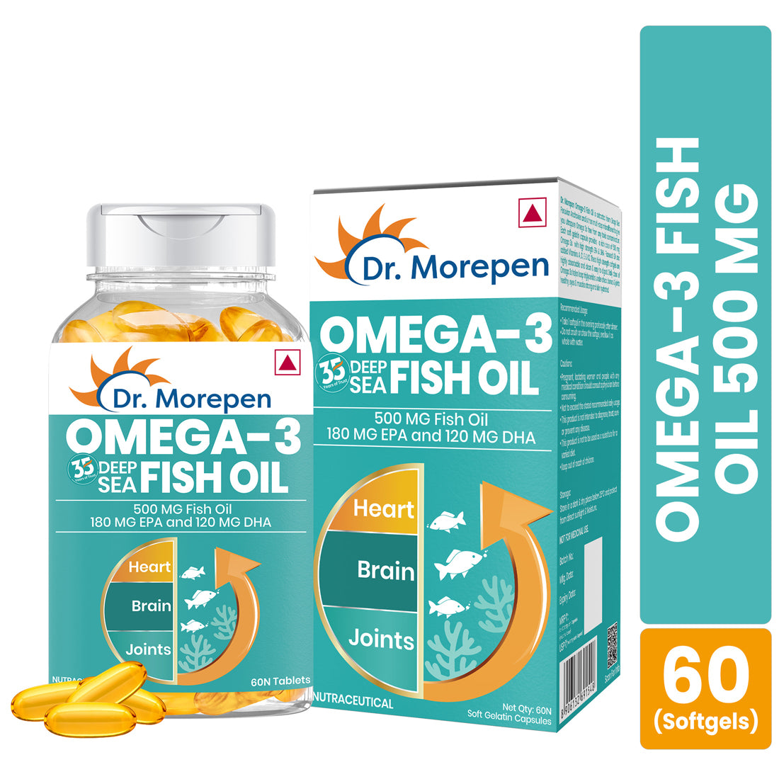 Dr. Morepen Omega-3 Deep Sea Fish Oil 500mg Softgels - Distacart