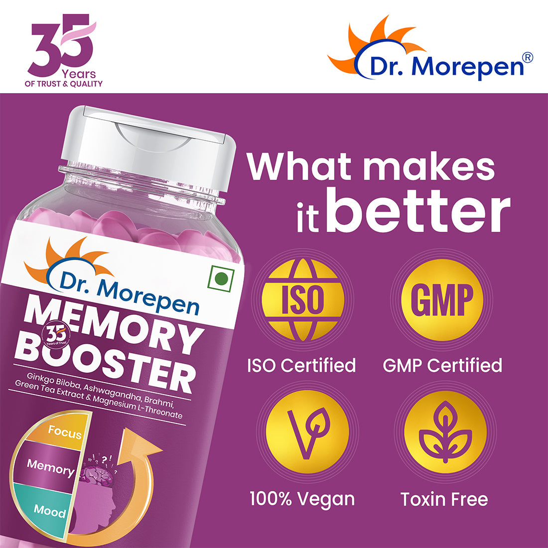 Dr. Morepen Memory Focus & Mood Tablets - Distacart