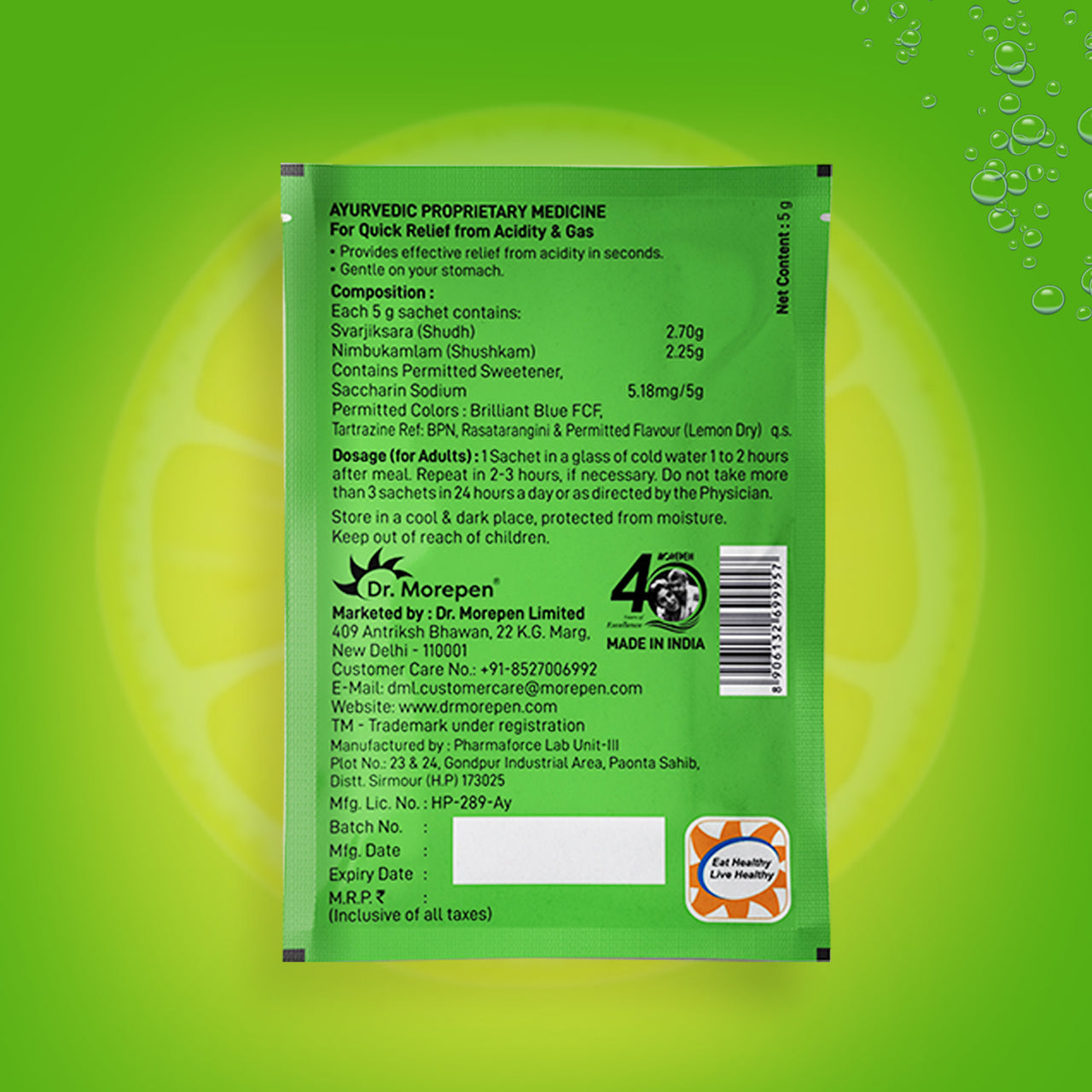 Dr. Morepen Acidity-X Fizz Sachets - Distacart