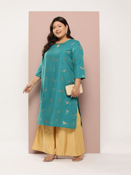 Sztori Plus Size Ethnic Motifs Printed Straight Kurta - Distacart