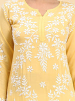 Thumbnail for HOUSE OF KARI Ethnic Motifs Embroidered Chikankari Straight Kurta - Distacart