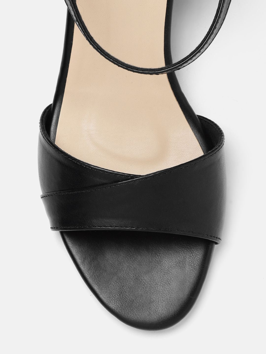 ELLE Black Solid Block Heels