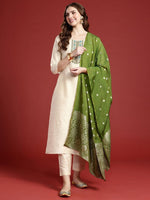Thumbnail for Anouk Ethnic Motifs Embroidered Kurta with Trousers & Dupatta - Distacart