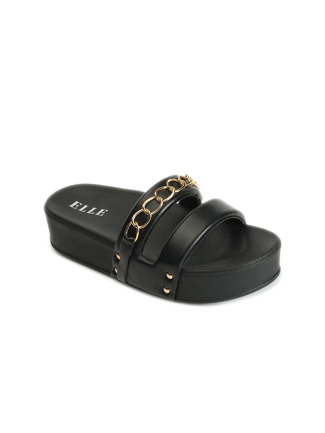 ELLE Embellished Open Toe Flatform Heels