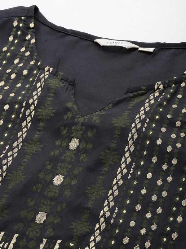 Sztori Plus Size Ethnic Motifs Printed Kurta with Trousers & Dupatta - Distacart