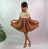 Thumbnail for ArthLife Vintage Brown Fit And Flare Dress - Distacart