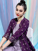 Thumbnail for Vishudh Women Ethnic Motifs Printed Empire Kurta with Trousers & Jacket - Distacart