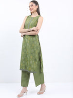 Thumbnail for Vishudh Ethnic Motifs Printed Sleeveless Regular Kurta With Palazzos - Distacart