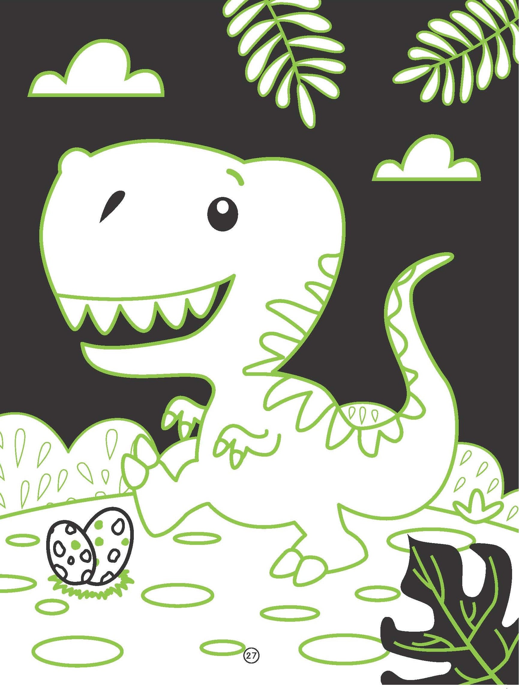 Dreamland Publications Dinosaurs Neon Colouring World Book for Kids Age 4 - 7 years with Neon Pens