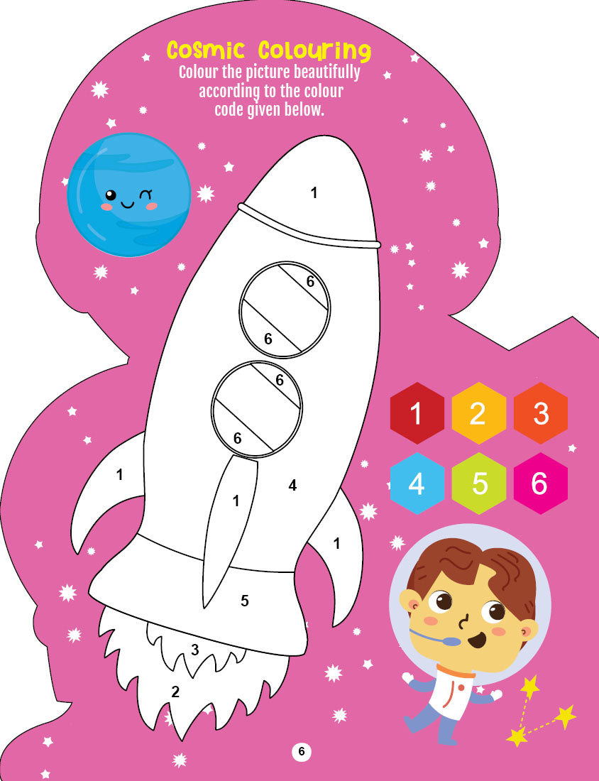 Dreamland Publications Step into the Space World - Activity and Colouring Fun Book for Age 4+