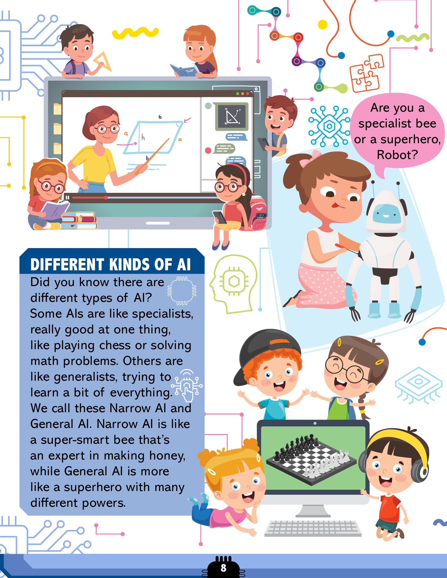 Dreamland Publications Artificial Intelligence Activity Book for Kids Age 7+ - Activities about AI, Computers and Machine Learning