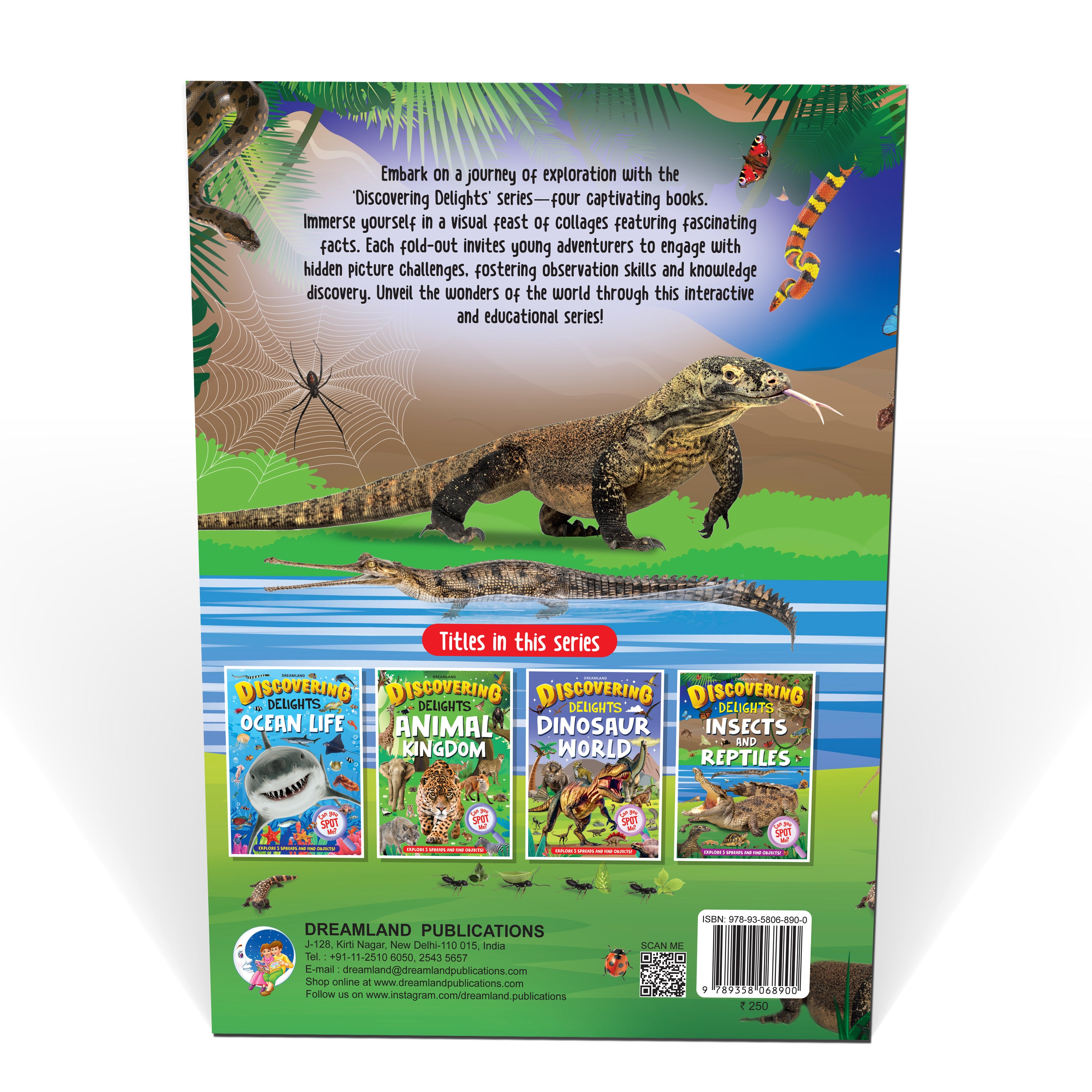 Dreamland Publications Insects and Reptiles Discovering Delights Flap Book for Kids Age 4 - 10 years