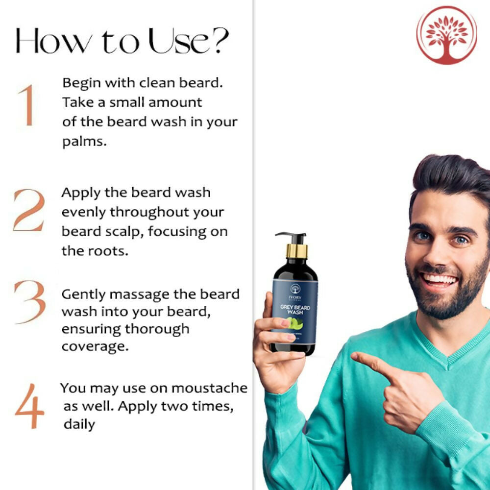 Ivory Natural Grey Beard Wash For Beard Graying And Restoring Beard'S Natural Black Shade - Distacart