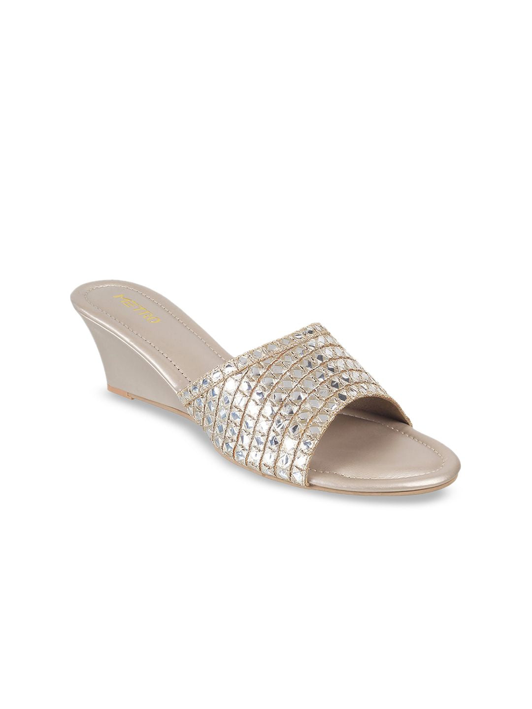Metro Embellished Open Toe Wedges