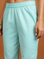 Thumbnail for Vishudh Striped Keyhole Neck Straight Kurta With Trousers & Dupatta - Distacart