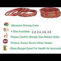 Thumbnail for Afast Bridal Wedding & Party Fashionable Colorful Glass Bangle/Kada Set, Pack Of 12 - Distacart