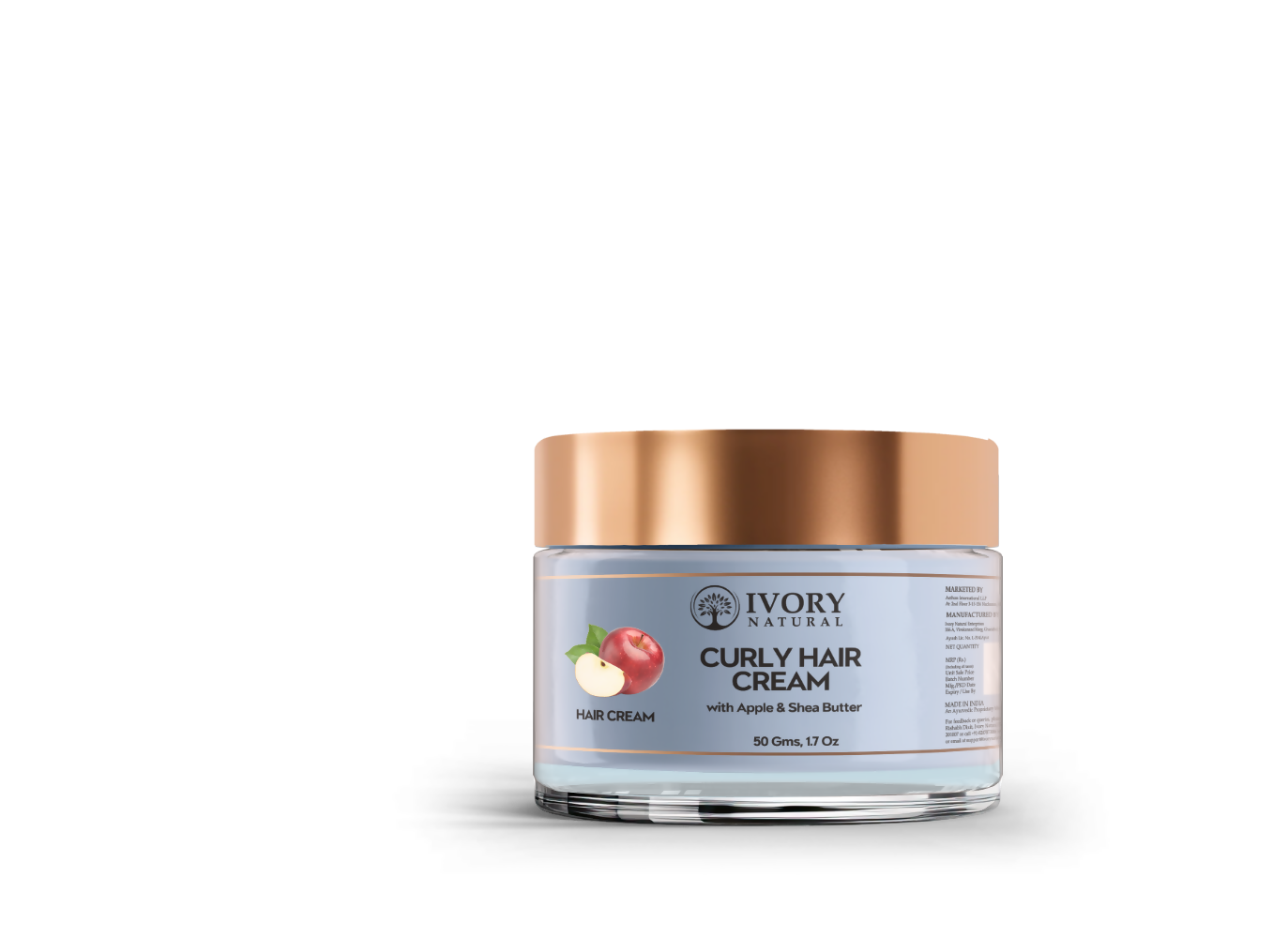 Ivory Natural Curly Hair Cream - Bouncy, Shiny, Humidity-Resistant Curls Hair - Distacart