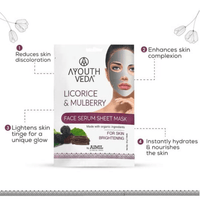 Thumbnail for Ayouthveda Licorice & Mulberry Face Serum Sheet Mask - Distacart