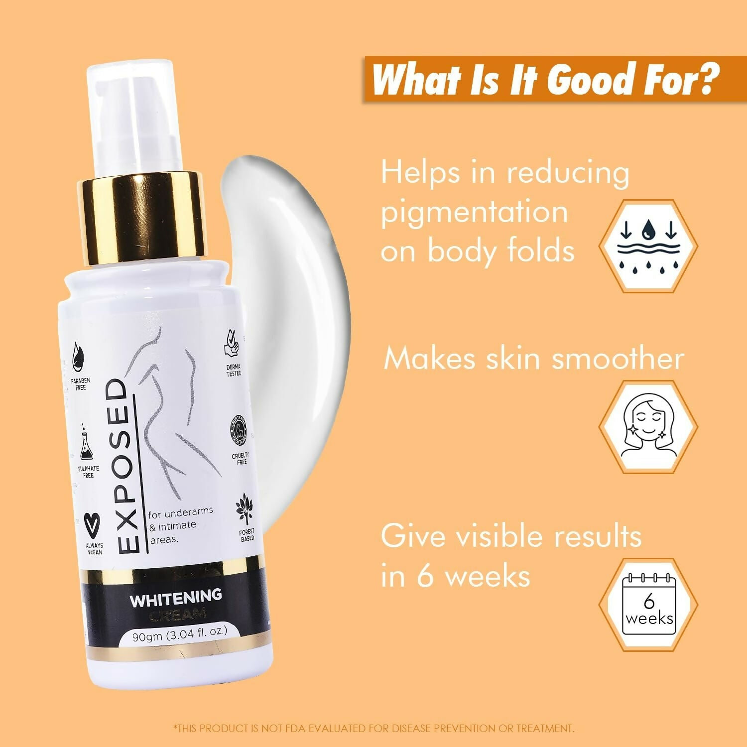 Exposed Whitening Cream For Intimate Areas Dark Underarms Elbows, Neck - Distacart