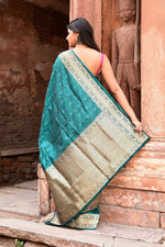 Thumbnail for Joban Fashion Green Banarasi Katan Pure Handloom Banarasi Silk Saree