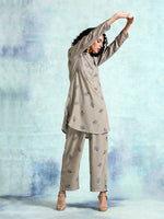 Thumbnail for trueBrowns Sage Printed Velvet Co-Ord Set - Distacart