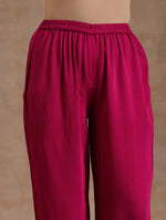 Thumbnail for trueBrowns Pink Modal Satin Boxy Fit High-Low Co-Ord Set - Distacart