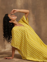 Thumbnail for trueBrowns Lime Lehariya Printed Silk Kaftan Pant Set - Distacart