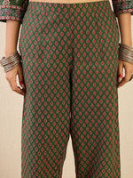 Thumbnail for Indo Era Women Floral Printed Regular Sequinned Detail Pure Cotton Kurta with Trousers