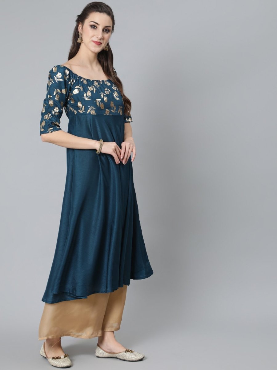 Aks Floral Yoke Design Anarkali Kurta - Distacart
