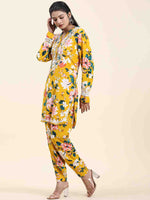 Thumbnail for HOUSE OF KARI Floral Printed Chikankari Regular Straight Pure Cotton Kurta with Trousers - Distacart