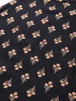 Thumbnail for Ode by House of Pataudi Women Black Floral Printed Halter Neck Pure Cotton Rozana Kurta - Distacart