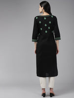 Thumbnail for ADA Women Ethnic Motifs Embroidered Cotton Chikankari Floral Kurta - Distacart