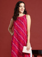 Thumbnail for Anouk Leheriya Printed Halter Neck Thread Work Kurta - Distacart