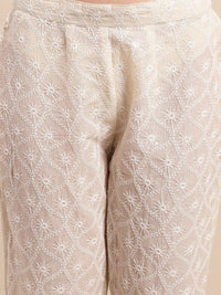 Thumbnail for Anouk Ethnic Motifs Embroidered Pure Cotton Kurta With Trousers & Dupatta - Distacart