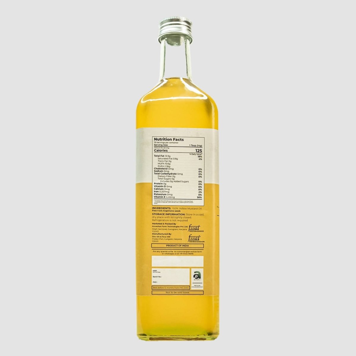 Anveshan Wood Pressed Yellow Mustard Oil 2
