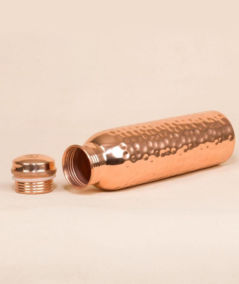 Isha Life Hammered Copper Water Bottle - 950 ml - Distacart
