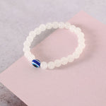 Thumbnail for NVR Men & Women Evil Eye Crystal Elasticated Bracelet - Distacart