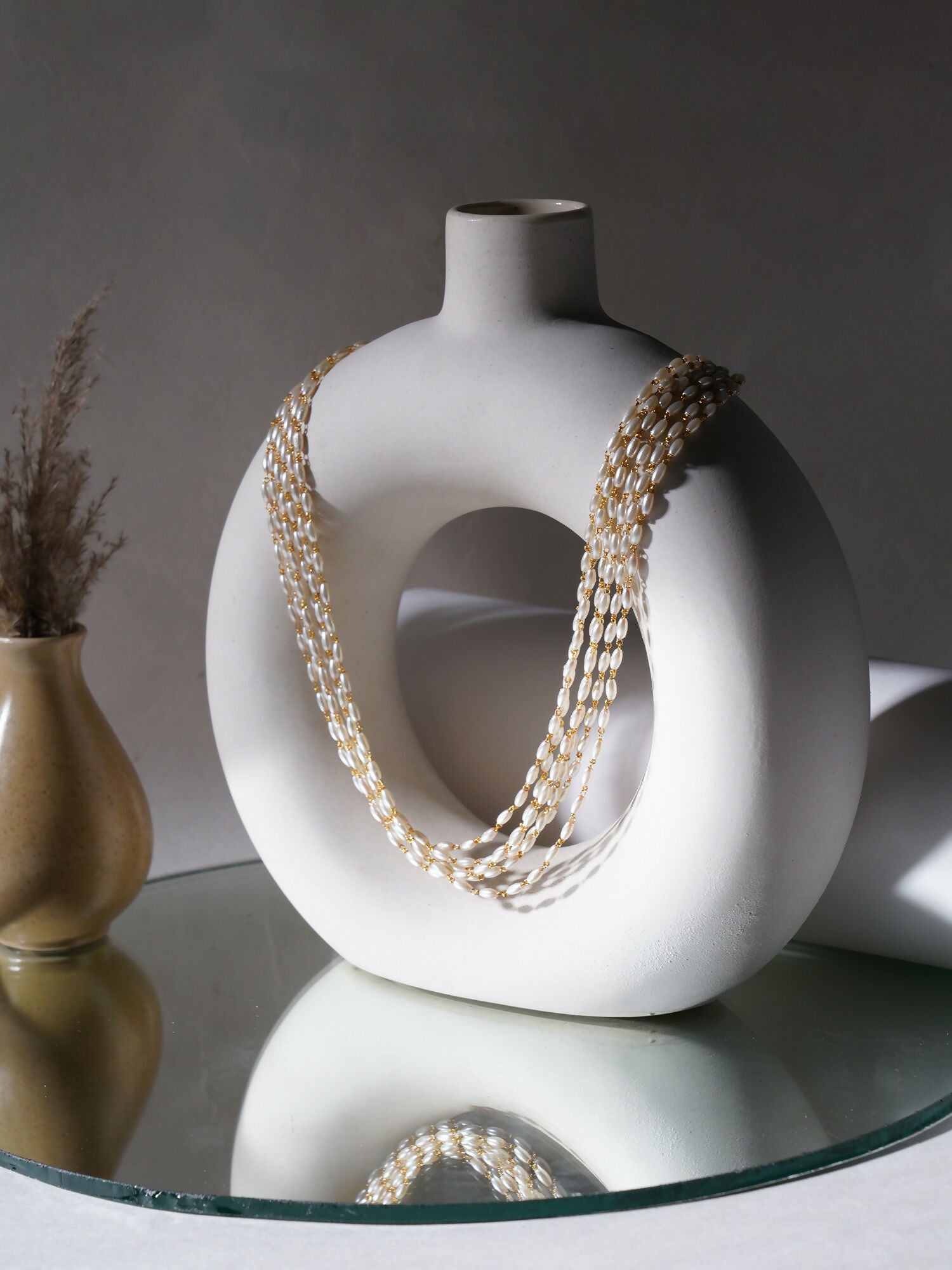 Layered Pearl Neckpiece (Gold) - Ruby Raang - Distacart