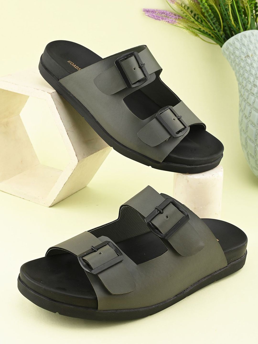 Roadster The Lifestyle Co Men Double Strap Comfort Footbed Sandals