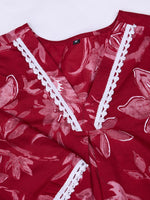 Thumbnail for Ode by House of Pataudi Floral Printed Pure Cotton Straight Kurta - Distacart