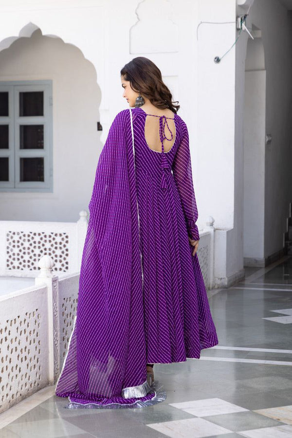 NOZ2TOZ Women Floral Printed Knee Length Elbow Length Sleeves Round Neck Kurti And Palazzo Set With Net Dupatta - Purple - Distacart