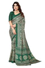 Thumbnail for Vamika Green Printed Art Silk Saree - Distacart