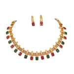 Thumbnail for Jewel City Elegant Multi and Gold Mesh Necklace Set with Matching Earrings